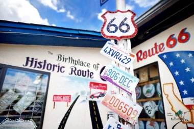 Route 66 decorations in Seligman clipart