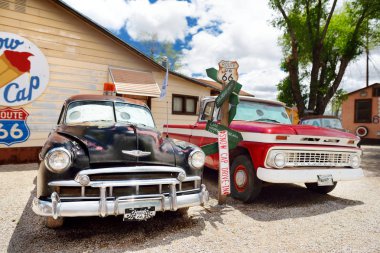 Route 66 decorations in Seligman clipart