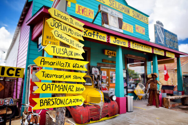 Route 66 decorations in Seligman