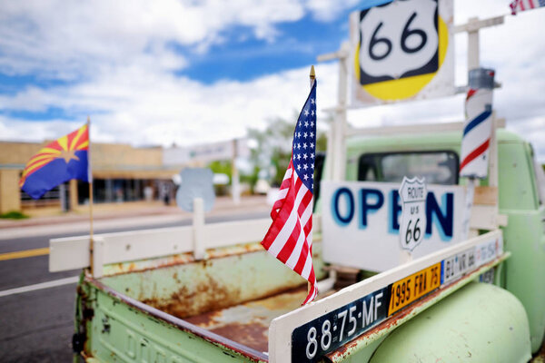 Route 66 decorations in Seligman