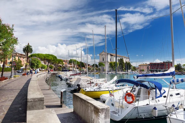 Beautiful view of harbor of Toscolano-Maderno Stock Image