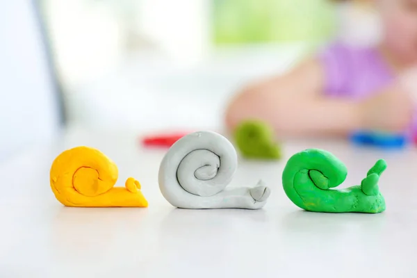 Snails figures and Girl — Stock Photo, Image