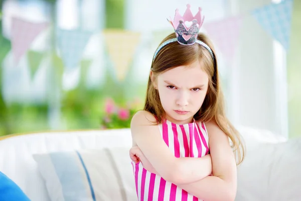 Moody girl wearing tiara — Stock Photo, Image