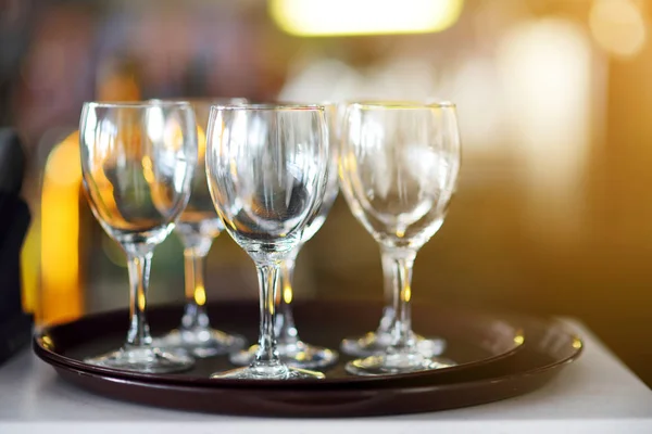 Lots of empty wine glasses — Stock Photo, Image