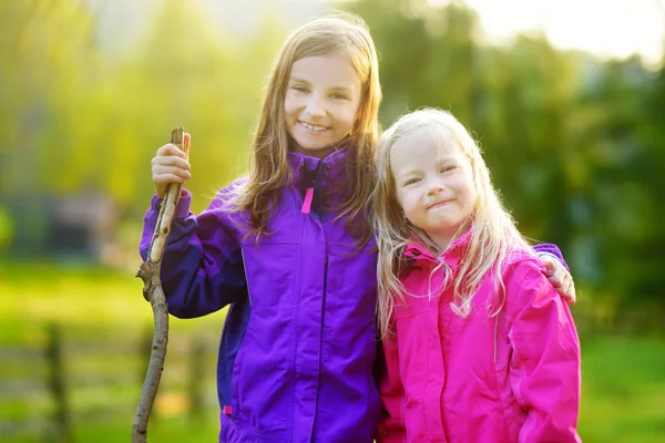 Due bambine nella foresta — Foto Stock