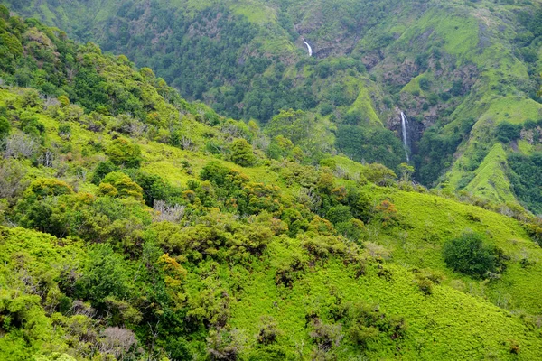 Two distant waterfalls — Stock Photo, Image