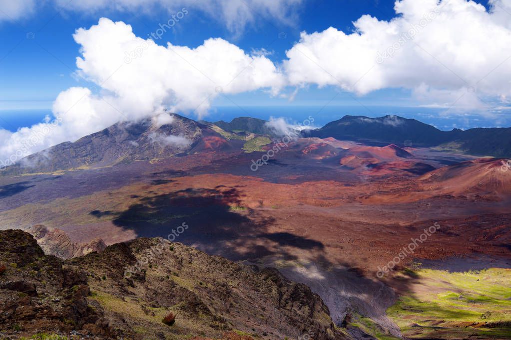 landscape of Haleakala volcano crater