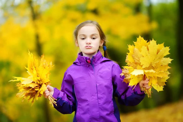 sonbahar yaprakları toplama kız