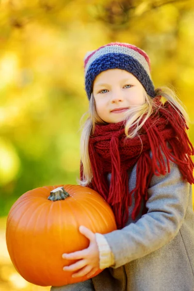 küçük kız kabak ile eğleniyor
