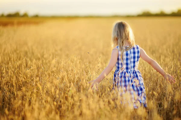 Malá holčička v pšenici — Stock fotografie