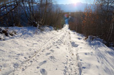 snowy road in Georgia clipart