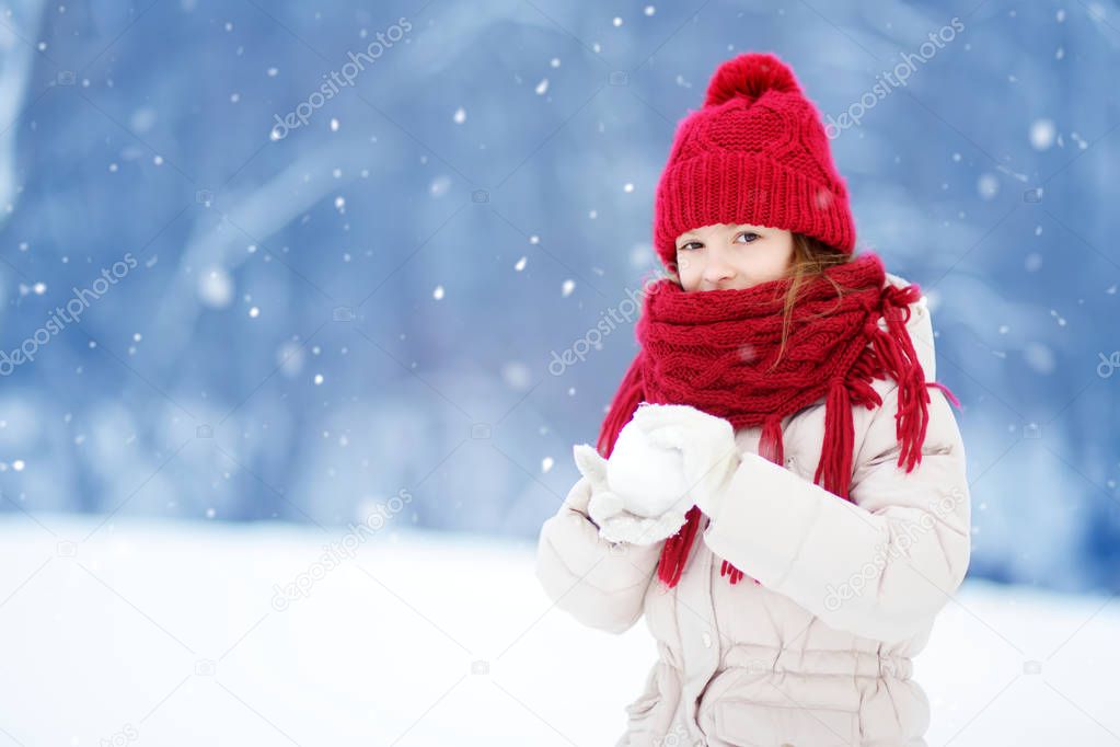 little girl in winter park