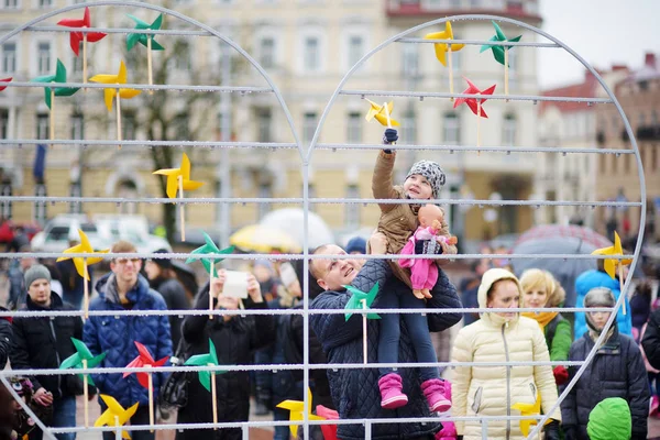 2016 People Вільнюс Литва Березня Бере Участь Святкових Заходах Литва — стокове фото