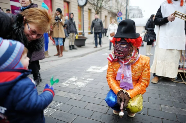 People celebrating Uzgavenes — Stock Photo, Image