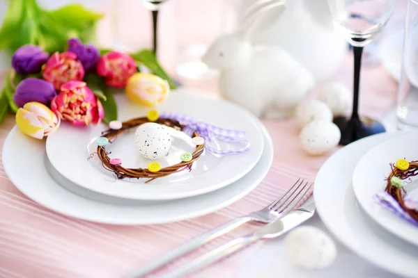 Beautiful table setting for Easter celebration