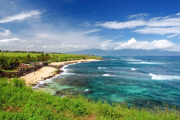 Malebný Pohled Hookipa Beach Bílým Pískem Pláže Maui Havaj Usa — Stock fotografie