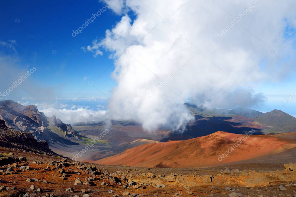 Scenic view of Haleakala volcano area on Maui, Hawaii, USA