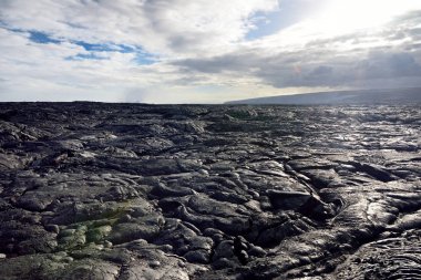 Hawaii büyük ada sonsuz lav alanlarındaki doğal görünümü