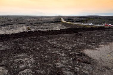 Hawaii büyük ada sonsuz lav alanlarındaki doğal görünümü