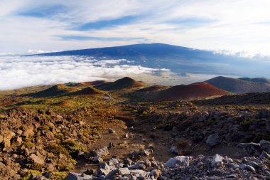 Mauna Loa volkan Hawaii büyük ada üzerinde panoramik