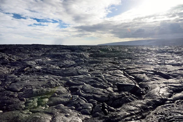 Vue Panoramique Des Champs Lave Sans Fin Big Island Hawaii — Photo