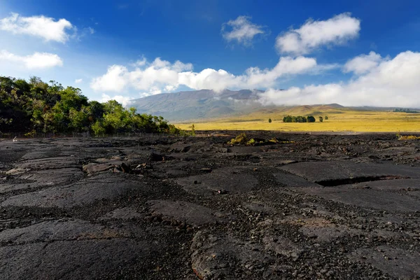 Superficie Ruvida Lava Ghiacciata Dopo Eruzione Del Vulcano Mauna Loa — Foto Stock