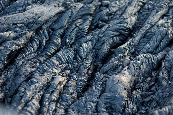 Sluit Weergave Van Bevroren Pahoehoe Lava Big Island Van Hawaï — Stockfoto