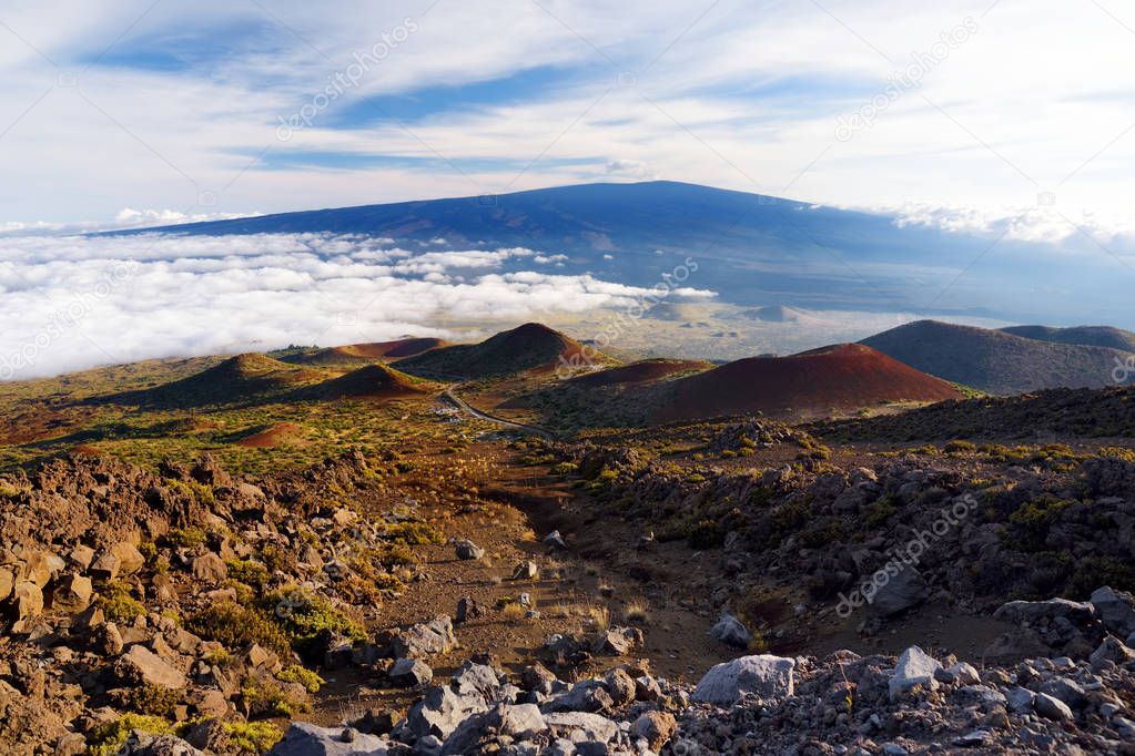 Panoramic view of Mauna Loa volcano on Big Island of Hawaii