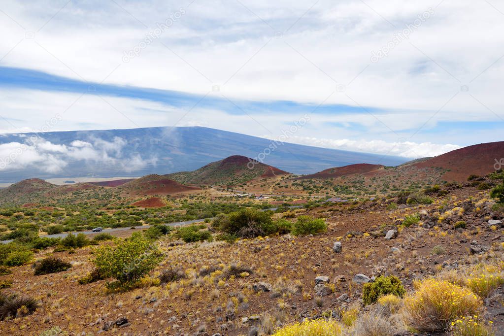 view of Mauna Loa volcano on Big Island of Hawaii