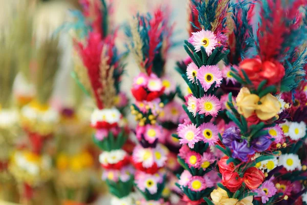 Tradiční Litevské Velikonoční Palmy Známé Jako Verba Prodávané Velikonočním Trhu — Stock fotografie