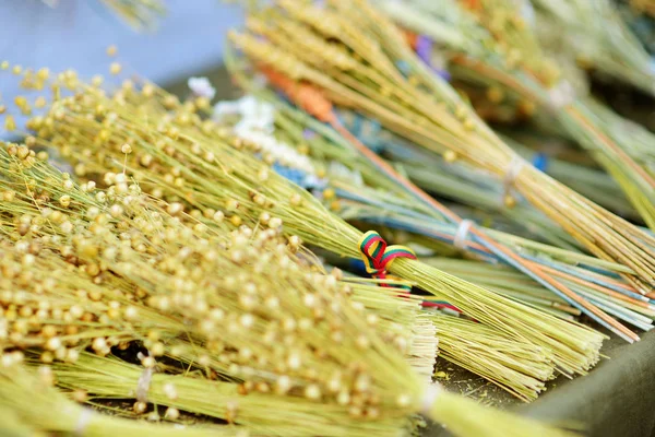 Traditional Lithuanian Easter palms known as verbos sold on Easter market in Vilnius. Lithuanian capital\'s annual traditional crafts fair is held every March on Old Town streets.