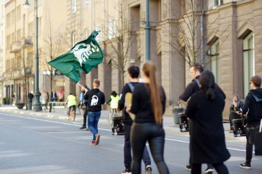 Vilnius, Litvanya - 7 Nisan 2018: Fizikçiler Günü (Fidi), Vilnius Üniversitesi Fizik Fakültesi tarafından her yıl düzenlenen mizahi bir etkinlik.