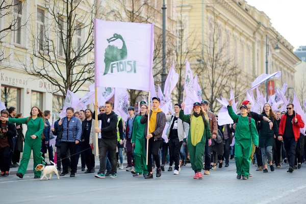 Vilnius Lithuania Abril 2019 Personas Que Participan Día Los Físicos —  Fotos de Stock