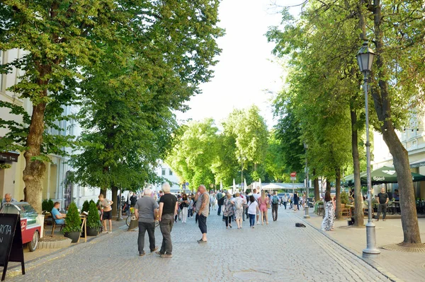 Vilnius Lituânia Junho 2019 Cidadãos Turistas Passeando Pela Pilies Street — Fotografia de Stock