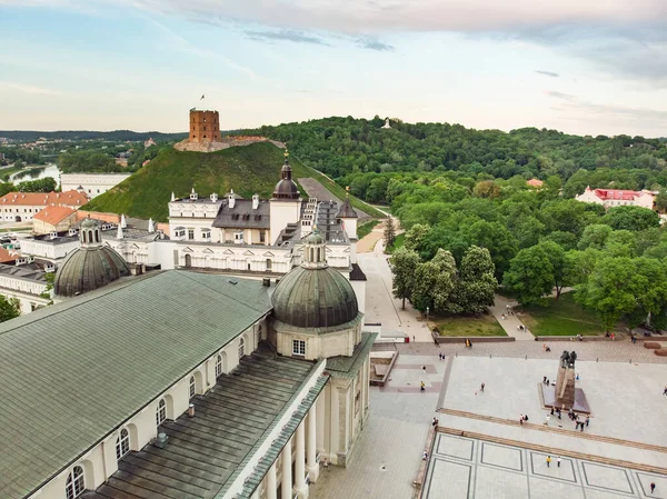 Aerial View Cathedral Square Main Square Vilnius Old Town Key — Stock Photo, Image