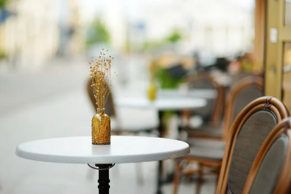 Restauranttisch Freien Mit Pflanzen Und Blumen Vilnius Litauen Einem Schönen — Stockfoto