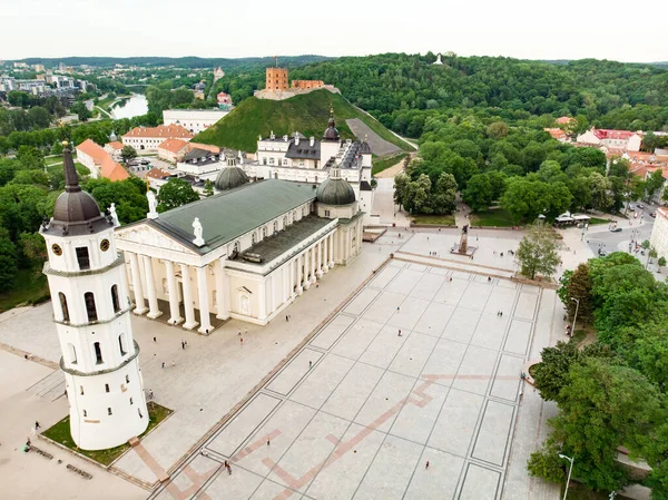 Vue Aérienne Place Cathédrale Place Principale Vieille Ville Vilnius Endroit — Photo