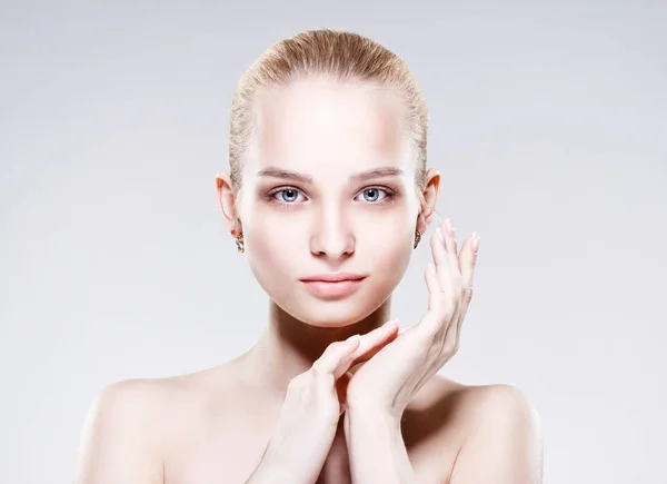 Woman with Clean Fresh Skin Stock Image