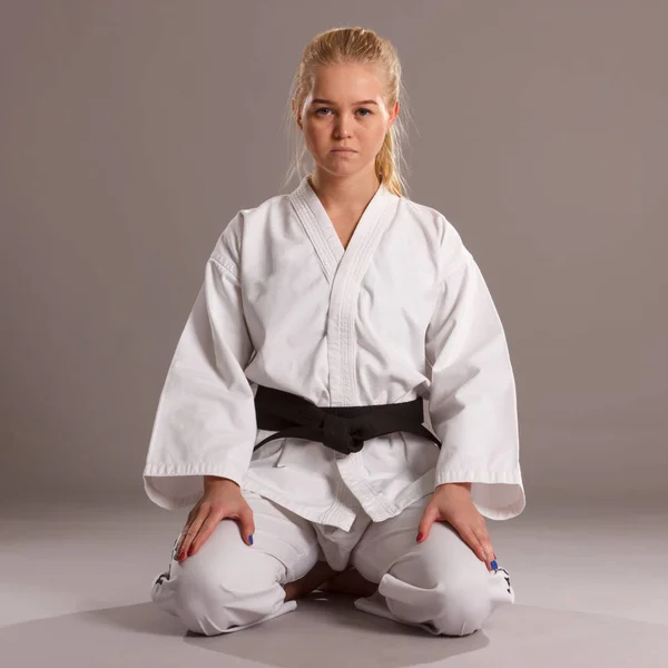 Egy Hagyományos Karate Póz — Stock Fotó