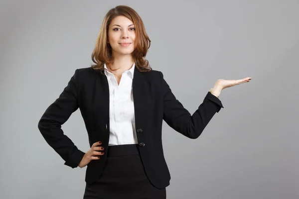 Mujer Negocios Cualquier Cosa Palma Espacio —  Fotos de Stock