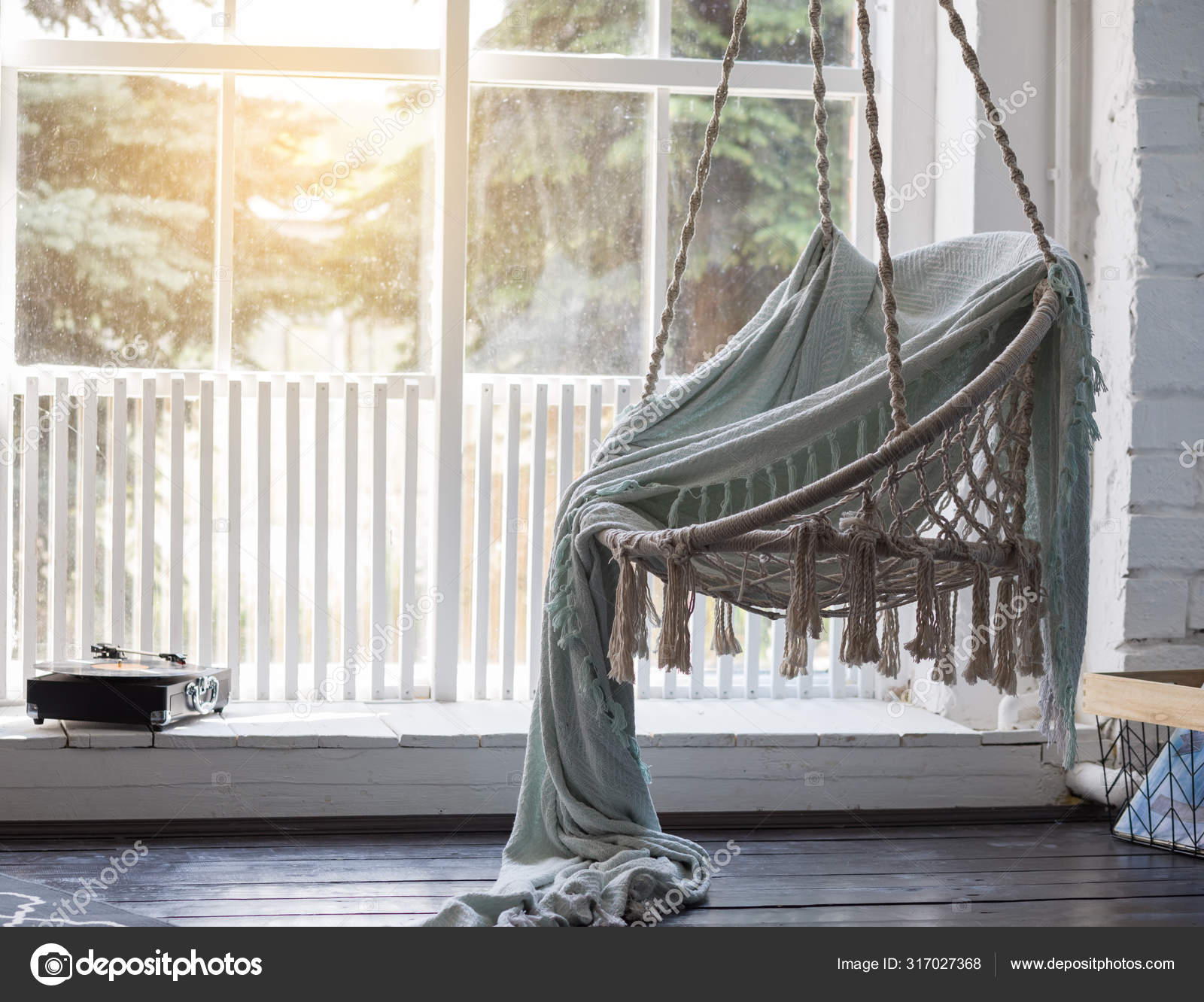 Suspended Swing Chair Interior Apartment Stock Photo