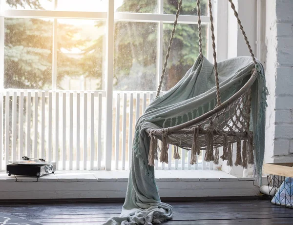 Suspended Swing Chair Interior Apartment — Stock Photo, Image