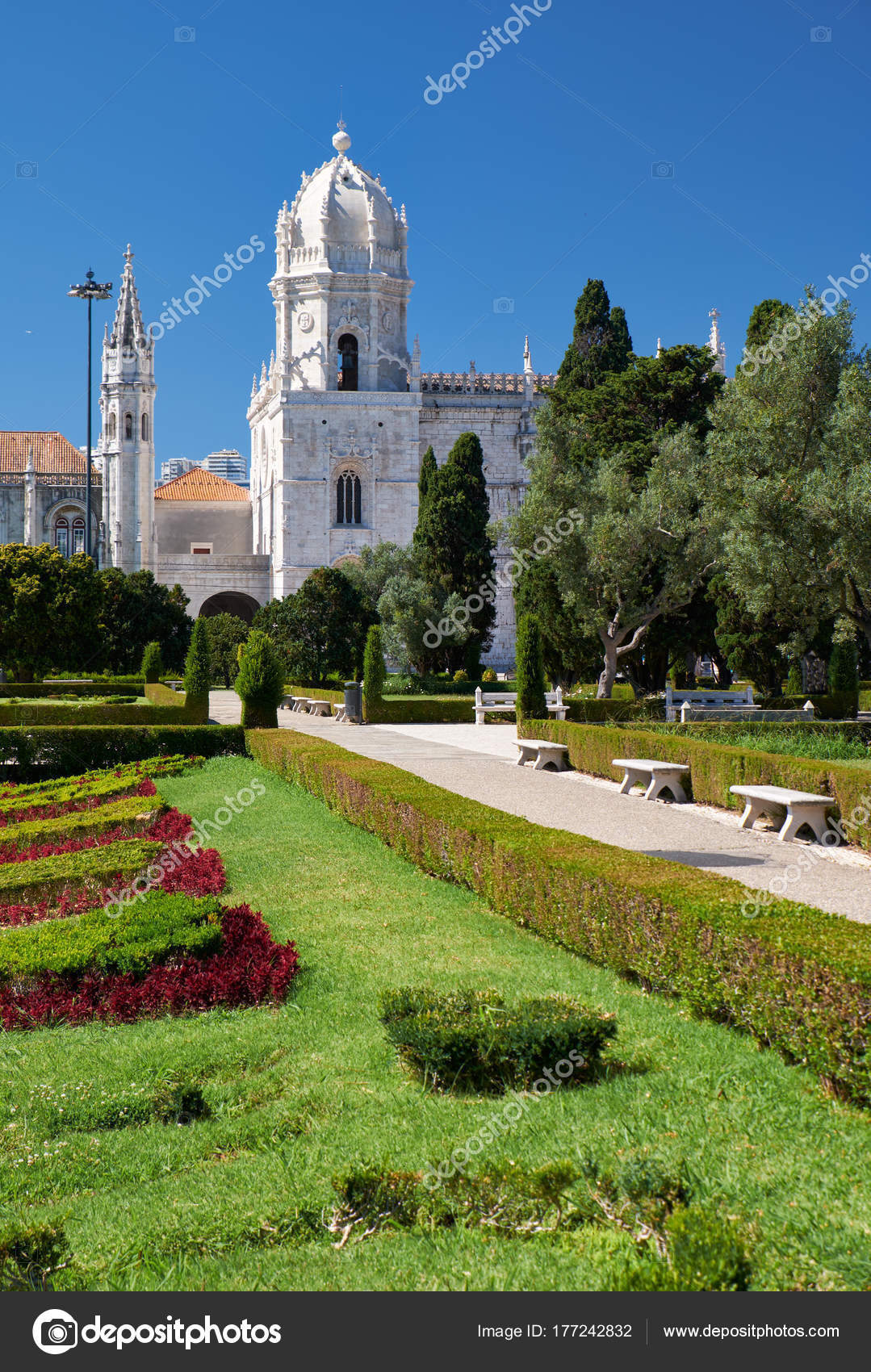 The View Of Church Santa Maria Through Garden Empire S The View Of Church Santa Maria Through Garden Empire S Stock Photo