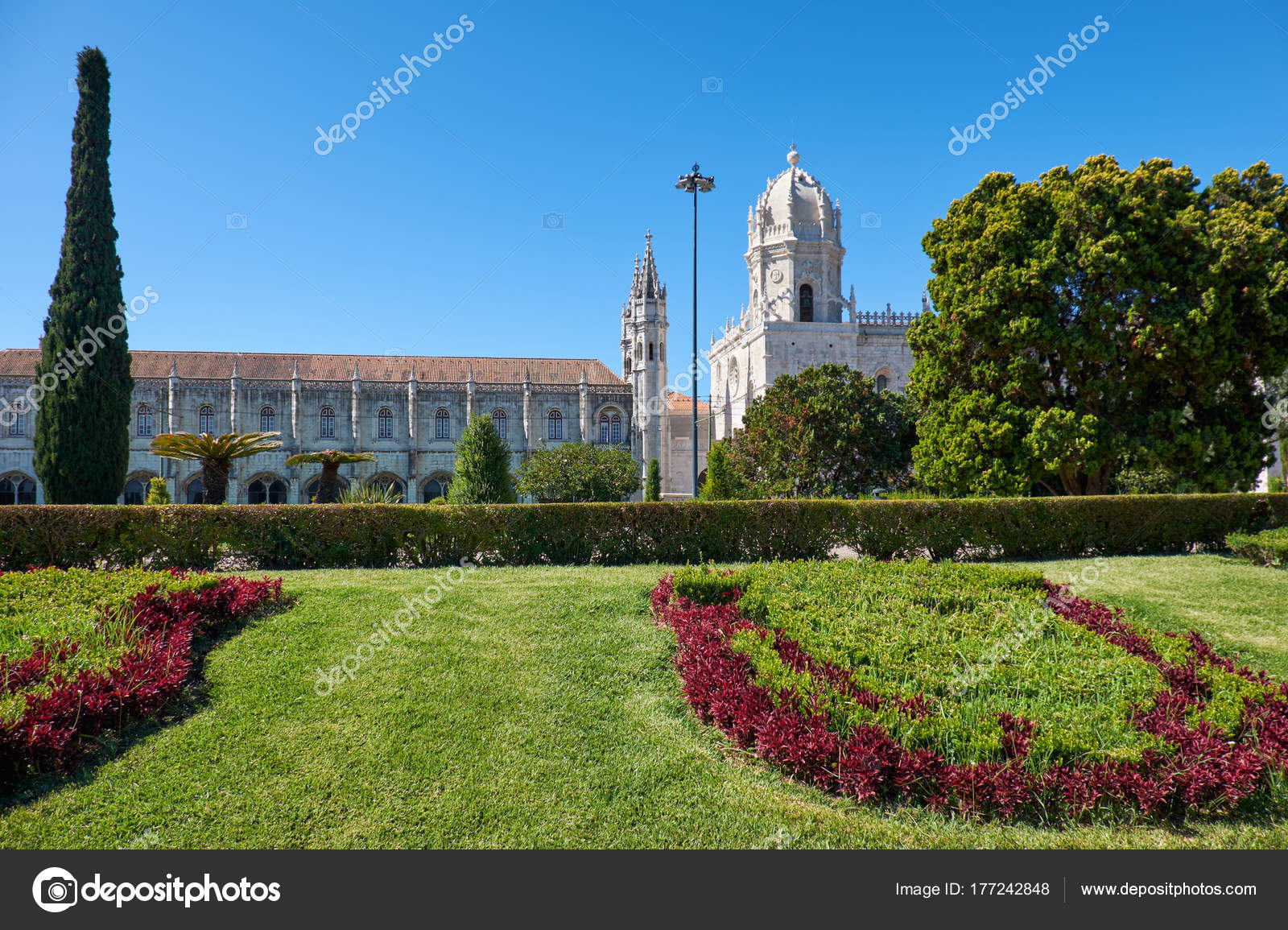 The View Of Church Santa Maria Through Garden Empire S The View Of Church Santa Maria Through Garden Empire S Stock Photo