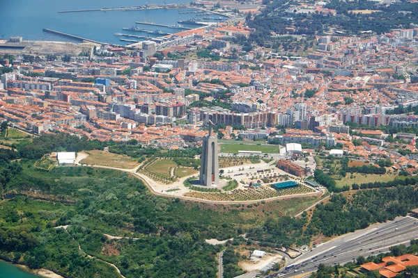The air view of Cristo Rei in Almada. Lisbon. Portugal