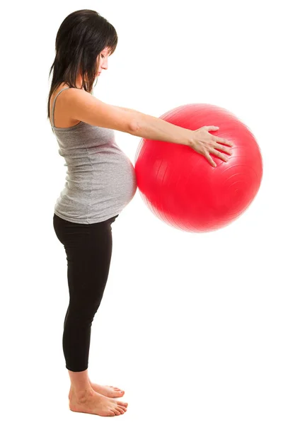 Pregnant woman doing exercises — Stock Photo, Image