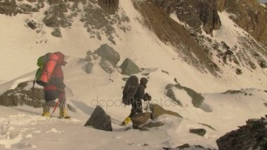 Altay dağlarında hiking turist