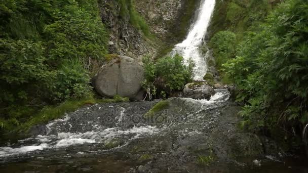 Cascata sul fiume di montagna — Video Stock