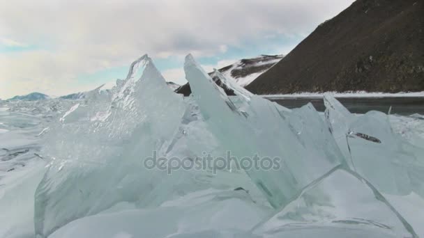 Winter Baikal lake — Stockvideo