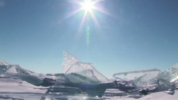 Zimní jezero Bajkal — Stock video